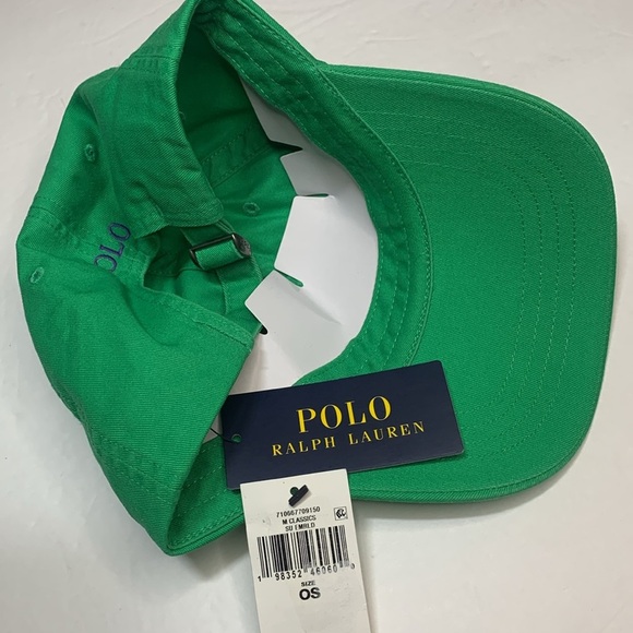 Polo Ralph Lauren Cotton Chino Sports Cap Green New - Picture 9 of 10